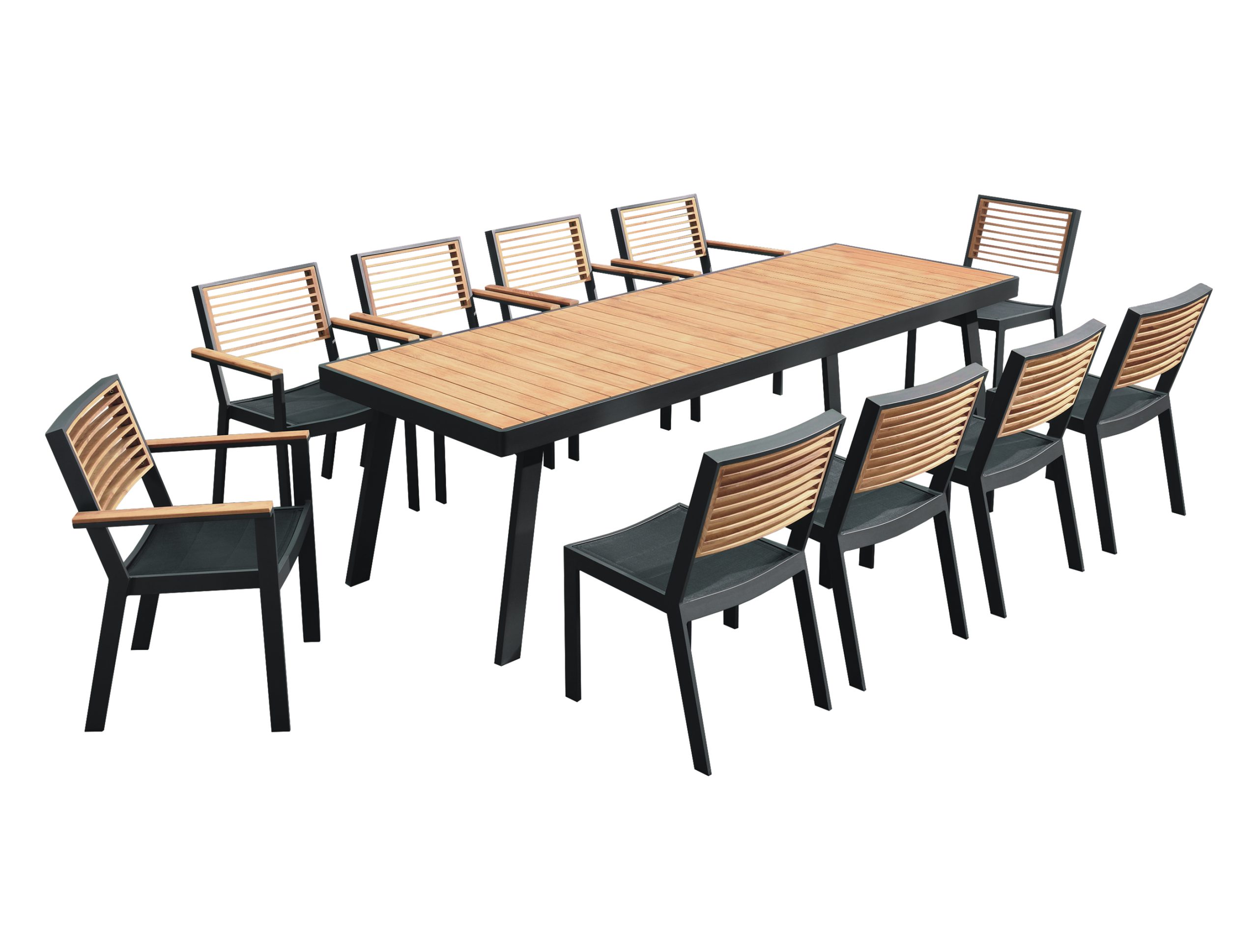Bloom Job offer table Set masa si scaune gradina HIGOLD YORK, masa dreptunghiulara si 10 scaune,  antracit - aplux.ro