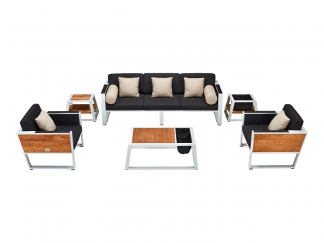 Set mobilier gradina si terasa Higold York, 2 fotolii, canapea 3 locuri si masuta, antracit