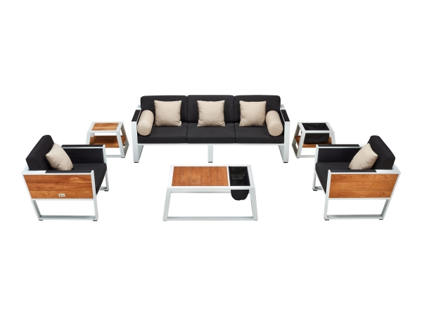 Set mobilier de gradina / terasa Higold York, 2 fotolii, canapea si masuta, negru