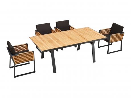 Set masa si scaune gradina Higold New York, masa dreptunghiulara si 6 scaune, antracit