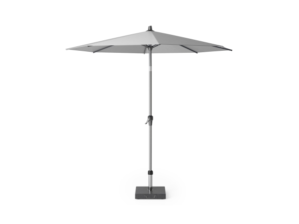 Set umbrela terasa / gradina Platinum Riva 2.5, gri, suport granit Rome negru 30kg inclus