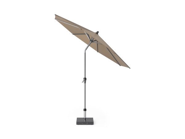 Set umbrela terasa / gradina Platinum Riva 2.5, bej, suport granit Rome negru 30kg inclus