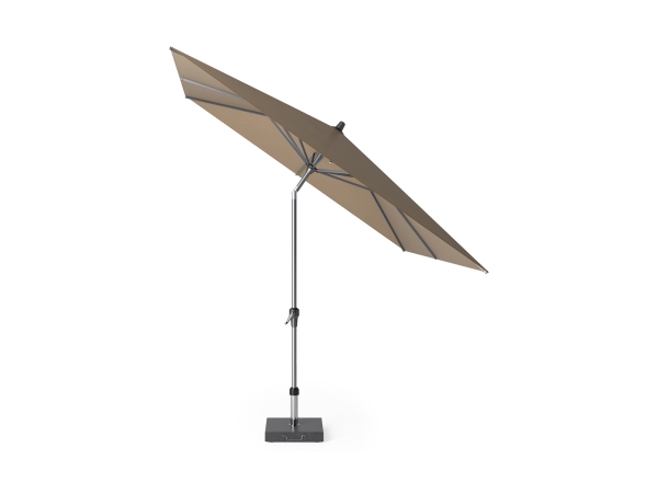 Set umbrela terasa / gradina Platinum Riva 2,5 x 2,5 bej, suport granit Rome negru 40kg inclus
