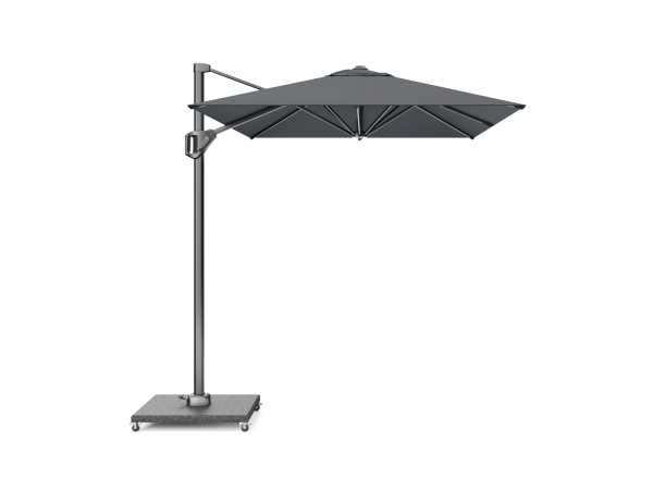 Set umbrela terasa / gradina Platinum Voyager T1 3 x 2 antracite, suport granit Arezzo negru 90kg inclus