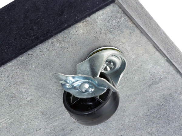 Parasolbase granite detail swivel wheels Platinum 2