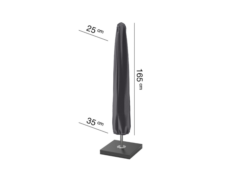 Husa mobilier gradina AeroCover pentru umbrela, 35x165 cm, patrata, antracit
