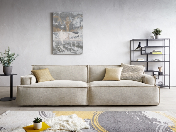 Canapea cu 3 locuri Basit 290 x 110 cm Bej cu gaitane