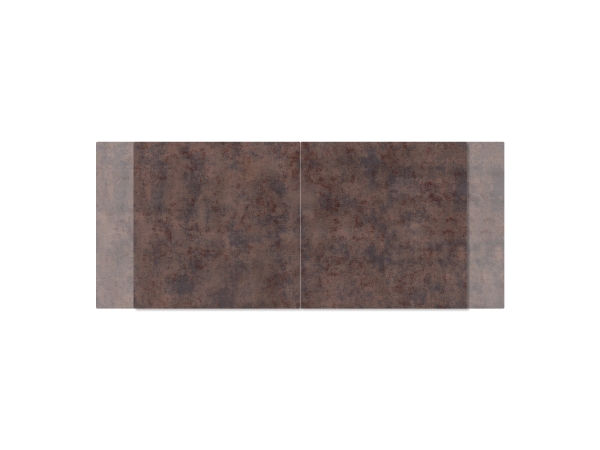 Masa de sufragerie Edge 180/220x90cm Sticla maro antic Picior central in forma de V Negru Extensibila