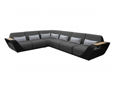 Set mobilier gradina de lux Higold Onda Designed by Pininfarina Italy, coltar si masuta, 5 locuri, negru