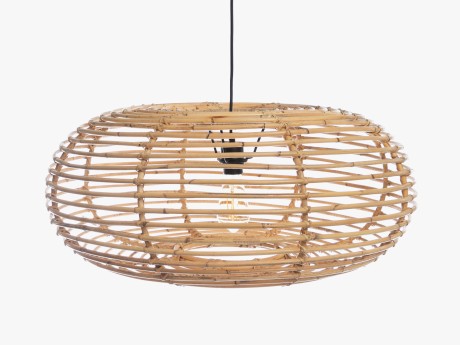 Lampa suspendata din ratan, natural, diametru 70 cm, inaltime 30 cm