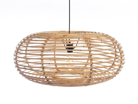Lampa suspendata din ratan, natural, diametru 70 cm, inaltime 30 cm
