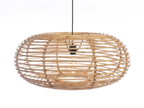 Lampa suspendata din ratan, natural, diametru 70 cm, inaltime 30 cm