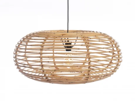 Lampa suspendata din ratan, natural, diametru 70 cm, inaltime 30 cm