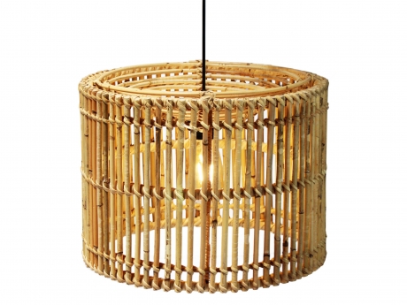 Lampa suspendata din ratan, natural, diametru 40 cm, inaltime 30 cm