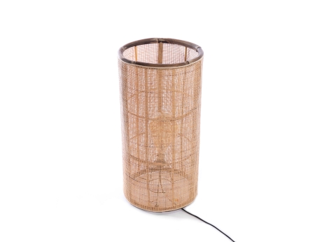 Lampa de podea din ratan natural, diametru 40 cm, inaltime 80 cm