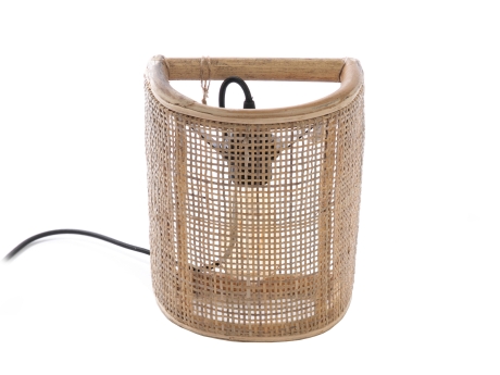 Lampa de perete din ratan, natural, diametru 30 cm, inaltime 35 cm