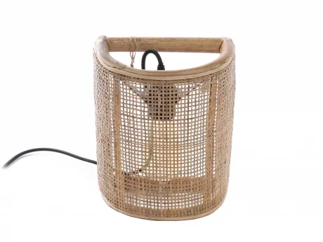 Lampa de perete din ratan, natural, diametru 30 cm, inaltime 35 cm