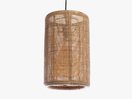 Lampa suspendata din ratan, natural, diametru 25 cm, inaltime 40 cm