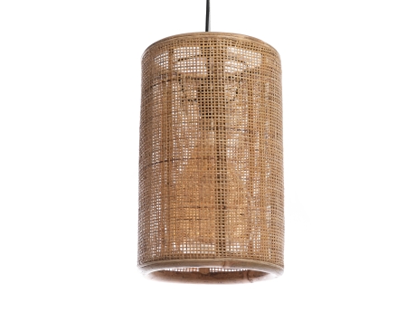 Lampa suspendata din ratan, natural, diametru 25 cm, inaltime 40 cm