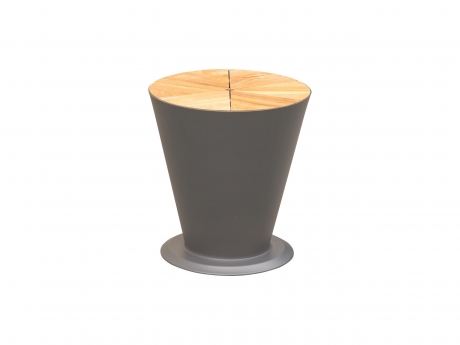 Masa de cafea si frapiera de gradina si terasa Higold Icoo, aluminiu si lemn de tec, negru