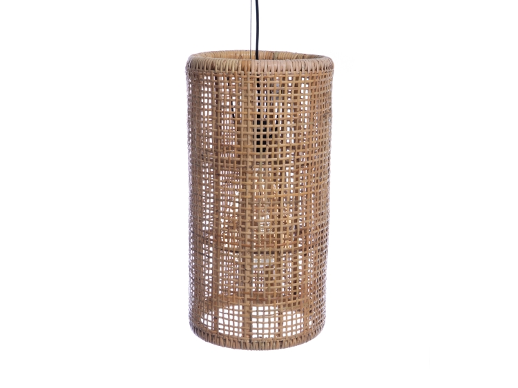 Lampa suspendata din ratan, natural, diametru 30 cm, inaltime 60 cm