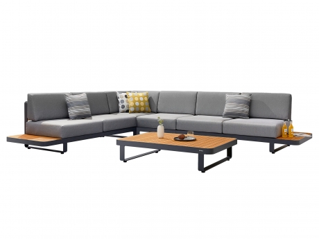Set mobilier gradina si terasa Higold New Polo, coltar 5 locuri, gri