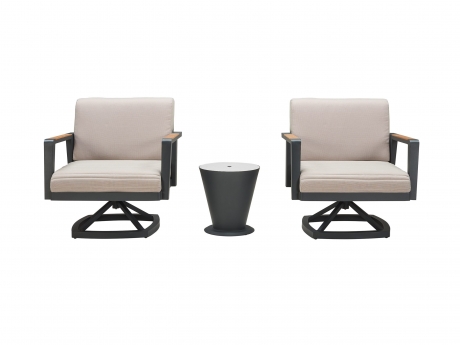 Set mobilier gradina Higold Emoti, 2 fotolii pivotante si o masa de cafea si frapiera Icoo