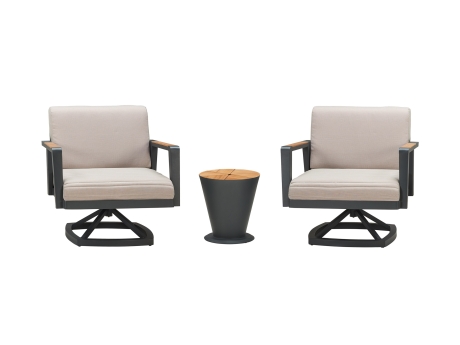 Set mobilier gradina Higold Emoti, 2 fotolii pivotante si o masa de cafea si frapiera Icoo