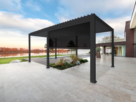 Rulou pentru Pergola Reflect pentru gradina si terasa, textilen si aluminiu, antracit, 3 m