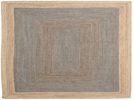 Covor Riko din iuta, lucrat manual, gri/natural, 140 x 200 cm