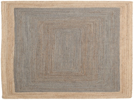 Privat: Covor Riko din iuta, lucrat manual, gri/natural, 140 x 200 cm