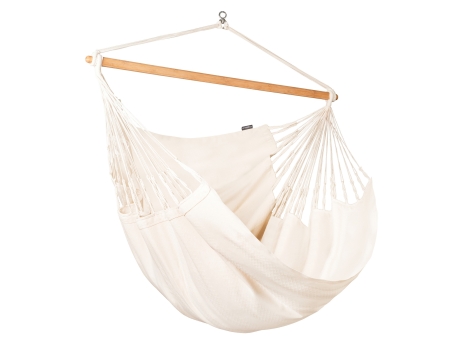 Hamac tip scaun Kingsize La Siesta Habana Latte, bumbac organic, crem