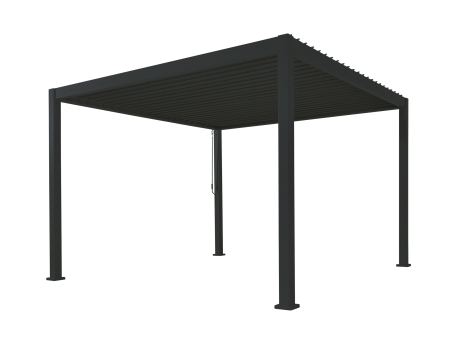 Pergola Reflect manuala pentru gradina si terasa, aluminiu, antracit, 3×3 m