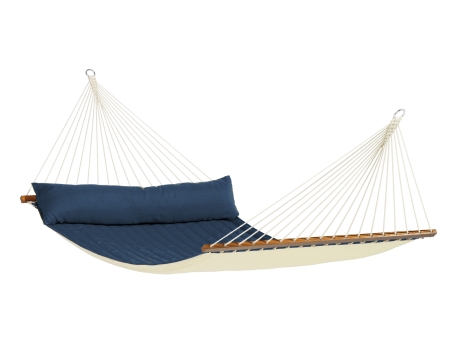Hamac gradina cu bara Kingsize La Siesta Alabama Navy Blue, matlasat, albastru inchis