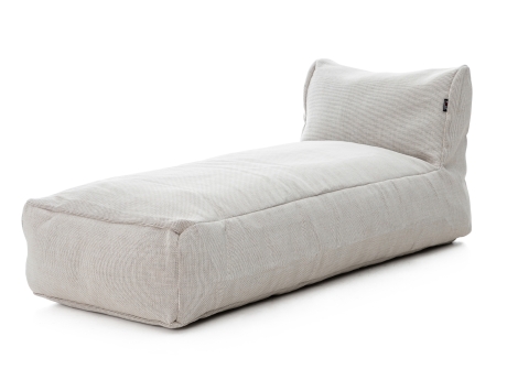 Sezlong gradina puf Roolf Living Dotty, alb, inaltime sezut 35 cm