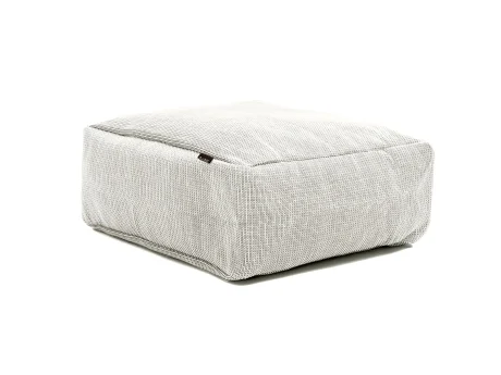 Taburet puf gradina si terasa Roolf Living Dotty dreptunghiular, alb, 75x75x35 cm