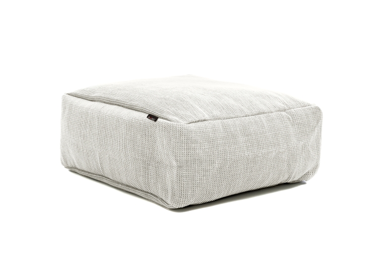Taburet puf gradina si terasa Roolf Living Dotty dreptunghiular, alb, 75x75x35 cm