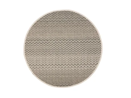 Covor exterior terasa Roolf Living Ziggy rotund, antracit/bej, diametru 160 cm