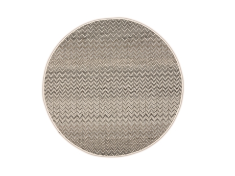 Covor exterior terasa Roolf Living Ziggy rotund, antracit/bej, diametru 160 cm