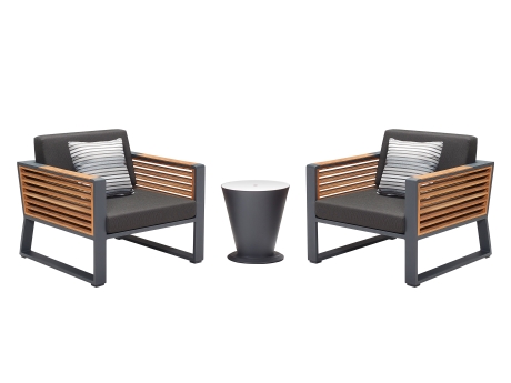 Set mobilier gradina Higold New York, 2 fotolii si o masa de cafea si frapiera Icoo
