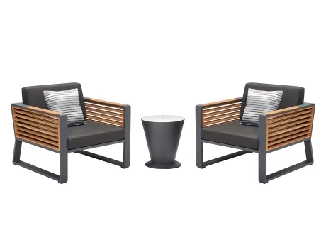 Set mobilier gradina Higold New York, 2 fotolii si o masa de cafea si frapiera Icoo