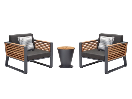 Set mobilier gradina Higold New York, 2 fotolii si o masa de cafea si frapiera Icoo