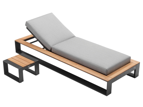Set sezlong gradina de lux Higold Cambusa, sezlong si masuta, gri, cadru antracit