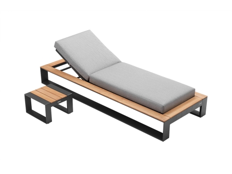 Set sezlong gradina de lux Higold Cambusa, sezlong si masuta, gri, cadru antracit