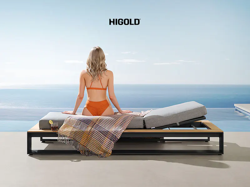 Șezlong de lux Higold Cambusa, design Claudio Bellini, colecția 2023