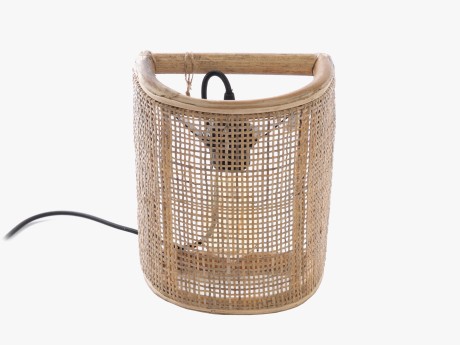 Lampa de perete din ratan, natural, diametru 30 cm, inaltime 35 cm