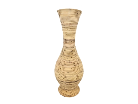 Vaza decorativa din ratan, diametru 30 cm, inaltime 85 cm