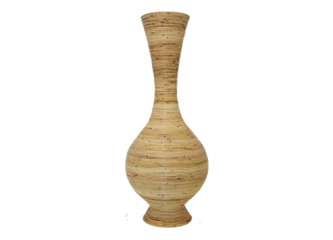 Vaza decorativa din ratan, diametru 50 cm, inaltime 130 cm