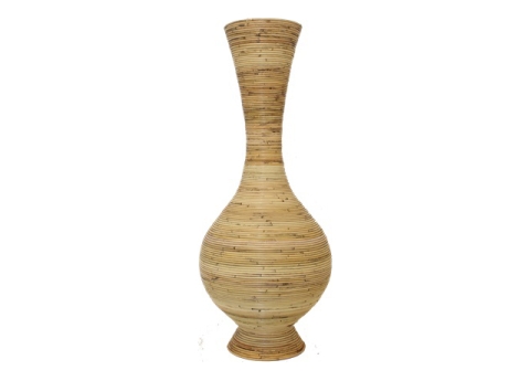Vaza decorativa din ratan, diametru 50 cm, inaltime 130 cm