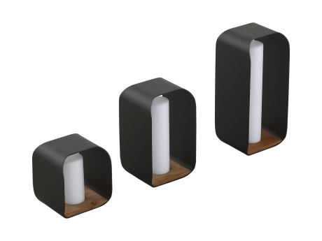 Set 3 lampi de gradina si terasa Higold Onda, negru